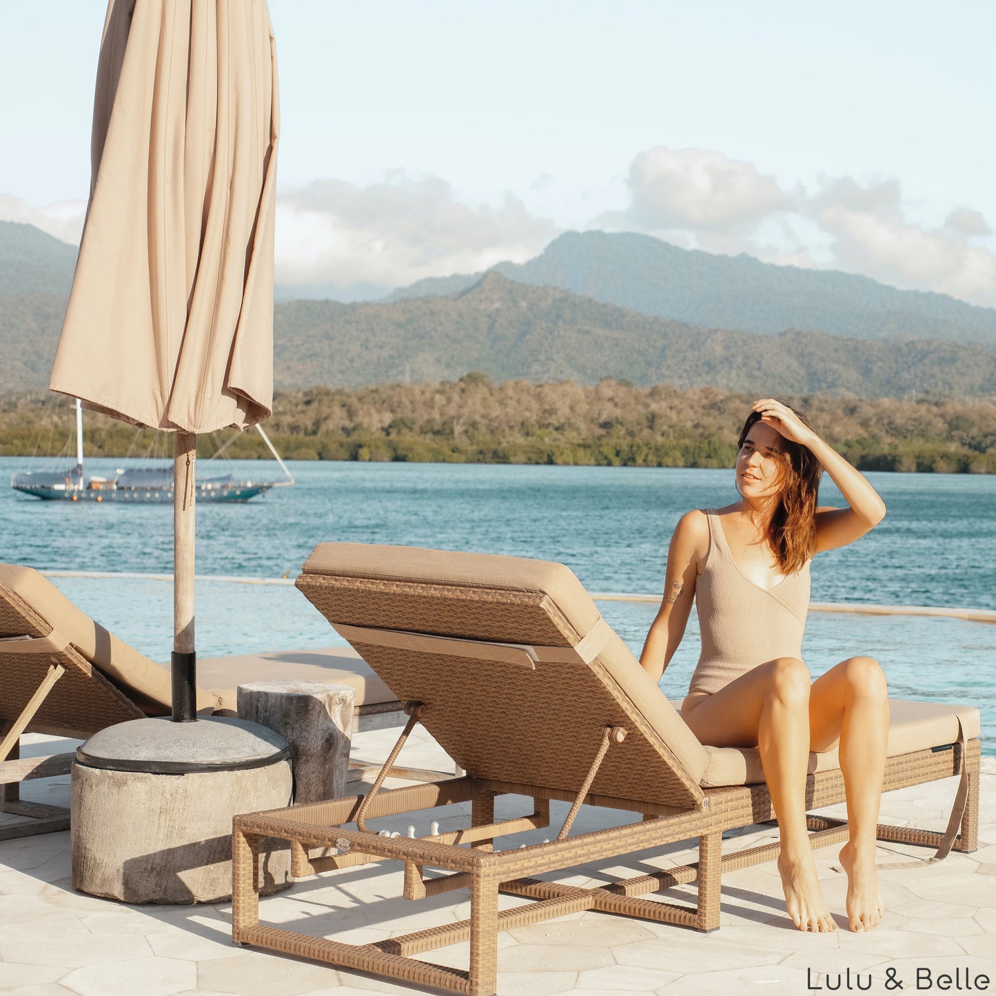 Liegeauflage nach Maß - Lulu Belle Miami - poolwasserbeständig, wasserabweisend