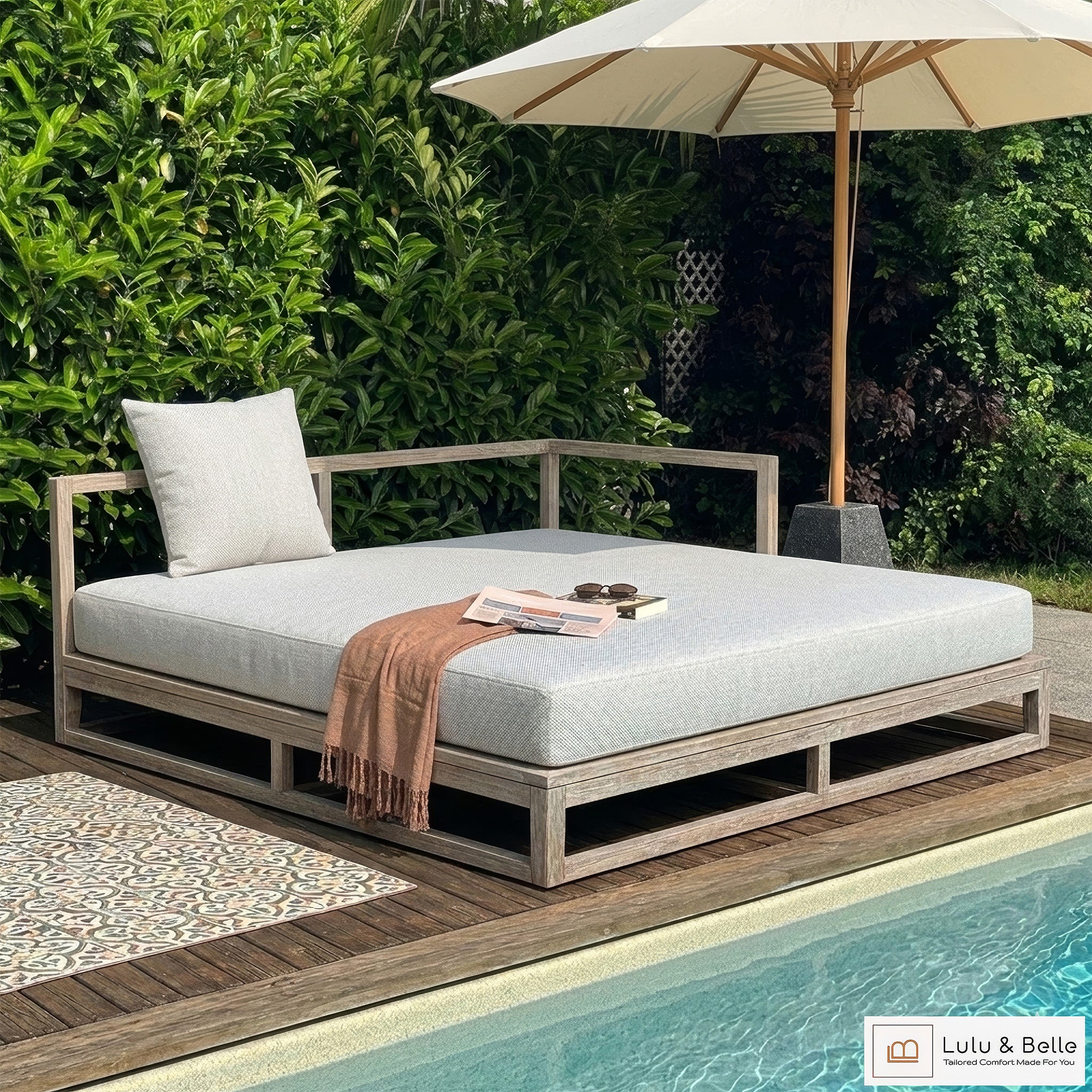 Outdoor Matratze nach Maß, UV-, Pool-, Salzwasser und Witterungsbeständig –  Lulu-Belle.de