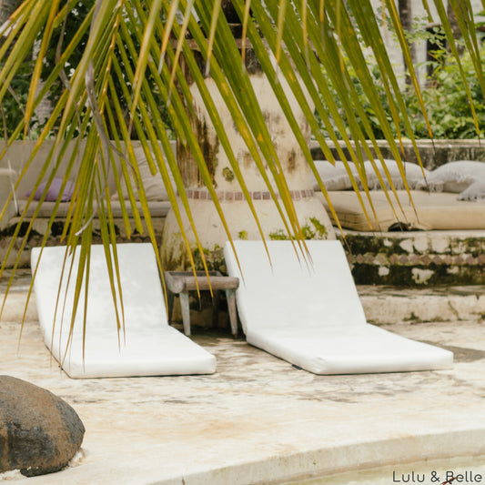 Custom-made outdoor lounger cushions, seat cushions and upholstery