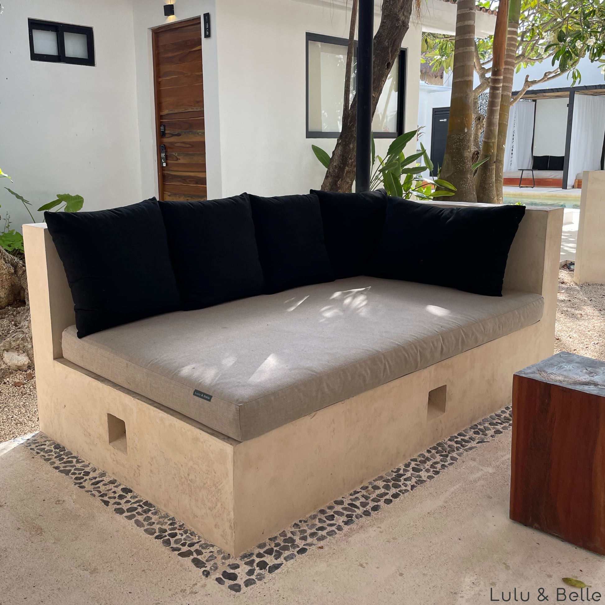 Tailor-made weatherproof lounge cushion and armchair pad - Lulu